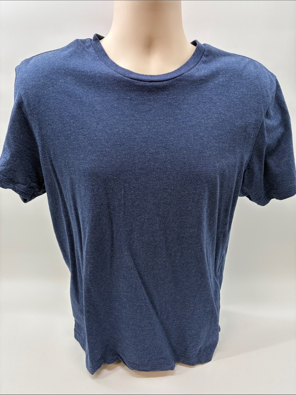Banana Republic Heathered Navy Short-Sleeve Crewneck Tee